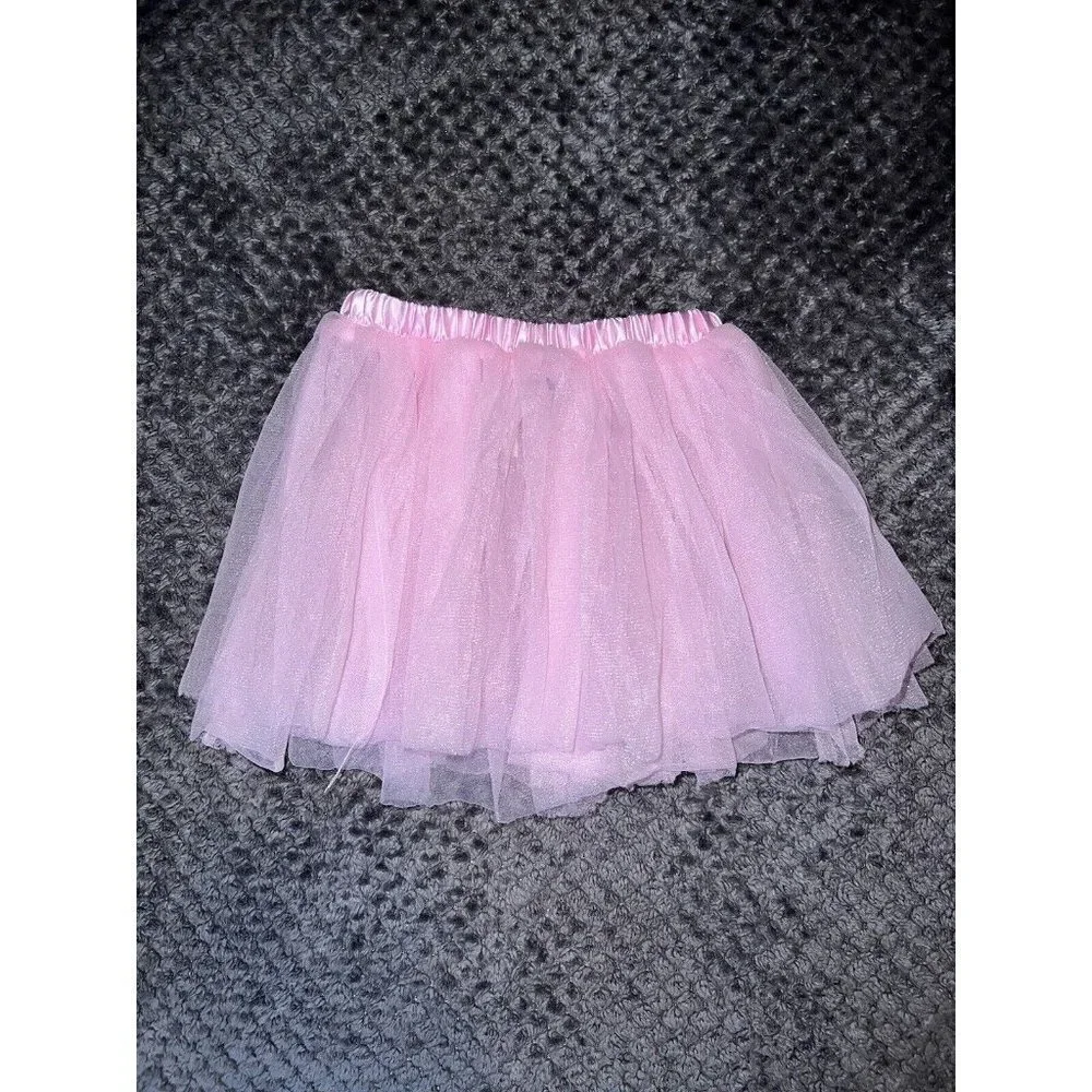 POCHEW Girls Pink Tulle Tutu Skirt Sz M